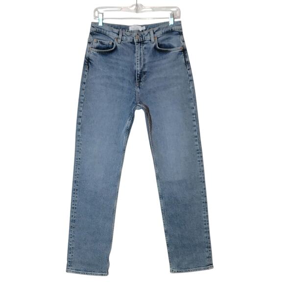 & Other Stories Favorite Cut Straight Leg Jeans Slim Cut High Rise Blue Denim 30 - Picture 1 of 15